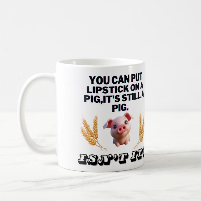 Taza De Café Camiseta verde básica/Puedes poner lápiz labial en (Izquierda)