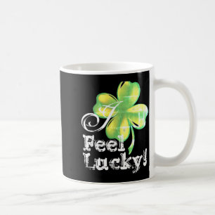 Taza De Café Camiseta verde y negra de shamrock del día de San 