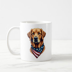 Taza De Café Camiseta vintage con bandana de Golden Retriever p