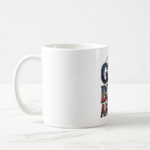 Taza De Café Camiseta Vintage de Cruz Patriótica Dios Bendiga a