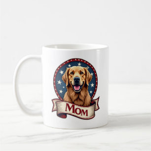Taza De Café Camiseta Vintage de Golden Retriever Patriótica pa
