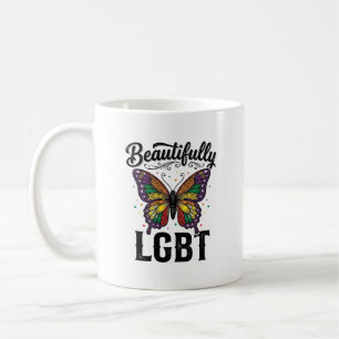 Taza De Café Camiseta Vintage Orgullo Mariposa LGBT Hermosa_1