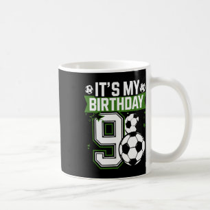 Taza De Café Camisetas de Cumpleaños 9 Fútbol Es Mi 9º Cumpleañ