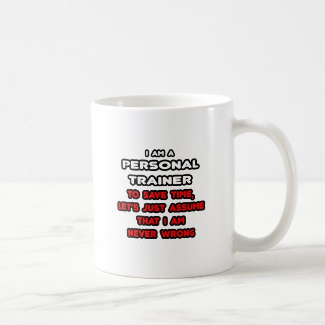 Taza De Café Camisetas de entrenador personal divertidas (Derecha)