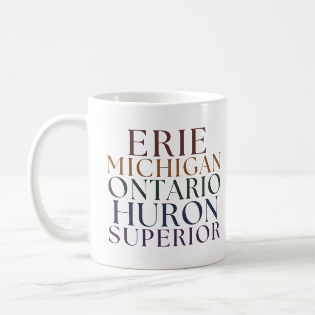 Taza De Café Camisetas de los Grandes Lagos de Michigan (Izquierda)