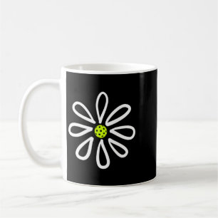 Taza De Café Camisetas de Pickleball Flor Daisy Centro de Pickl