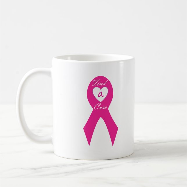Taza De Café Camisetas de sensibilización contra el cáncer sobr (Izquierda)
