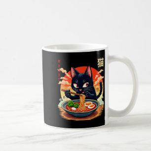 Taza De Café Camisetas Gráficas Japonesas de Ramen de Gato Anim