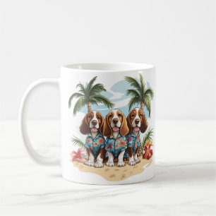 Taza De Café Camisetas hawaianas para perros Basset Hound