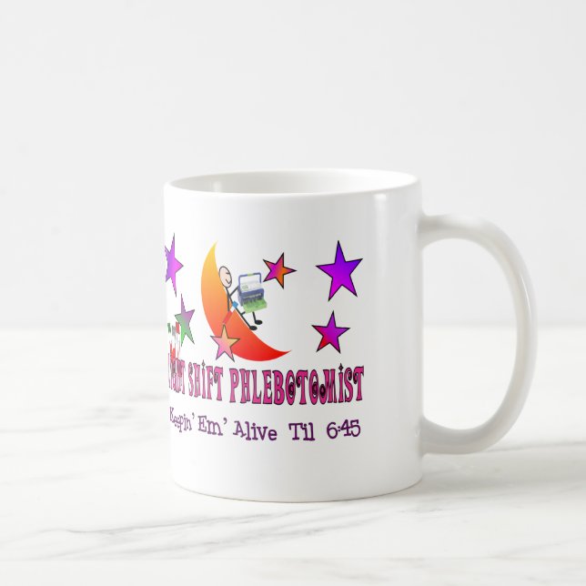 Taza De Café Camisetas y regalos de Phlebotomist del turno de (Derecha)