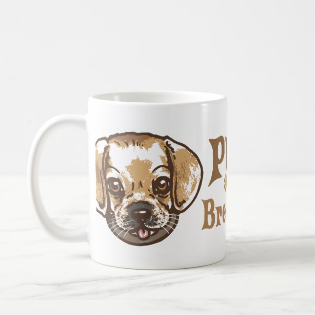 Taza De Café Camisetas y regalos de Puggle del Snuggle (Izquierda)