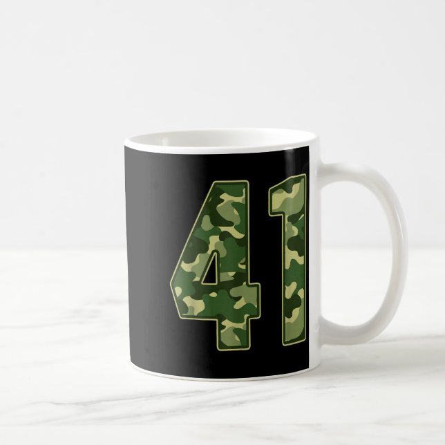 Taza De Café Camo #41 Jersey Number 41 Uniform Fan Favorite Pla (Derecha)