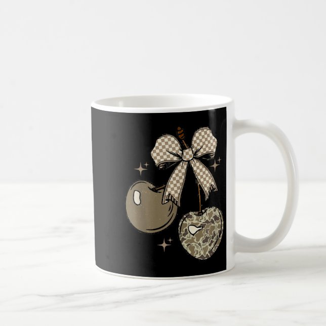 Taza De Café Camo Checkered Cherry Bow, Hunting,checkered Patte (Derecha)