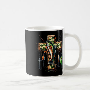 Taza De Café Camo Cross Fishing Faith pescador cristiano Hunte