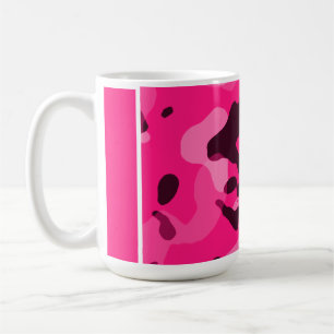 Taza De Café Camo de color rosa oscuro; Camuflaje