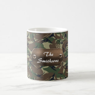 Taza De Café camo ejército marrón y verde personalizado