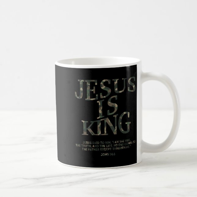 Taza De Café Camo Jesús es el Rey Camisas Jóvenes Cristianos Ho (Derecha)