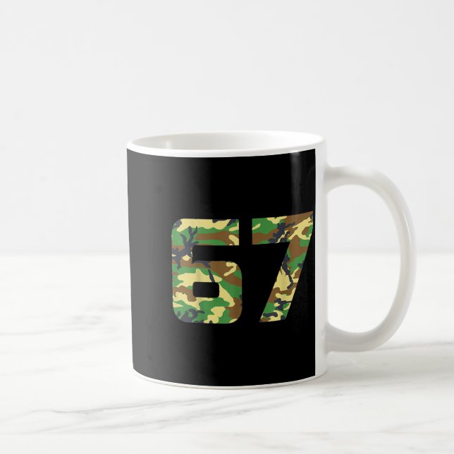 Taza De Café Camo Number 6 7 Funny Meme Costume Six Seven Hunte (Derecha)