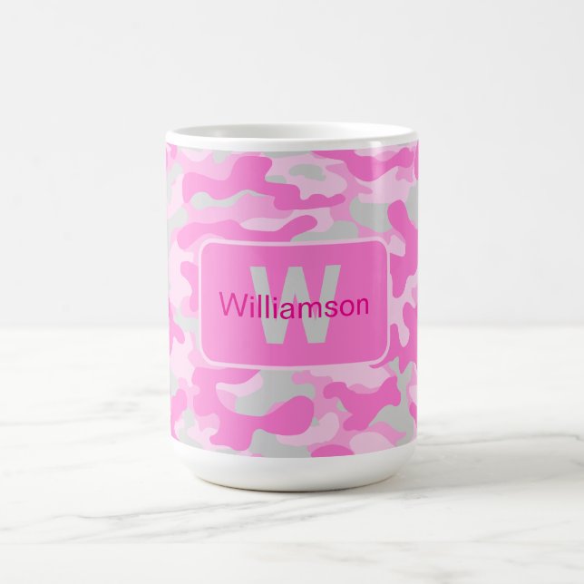 Taza De Café Camo rosa con personalización   (Centro)