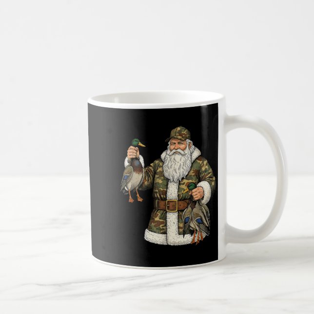 Taza De Café Camo Santa Mallard Duck Hunting Christmas Hunter G (Derecha)