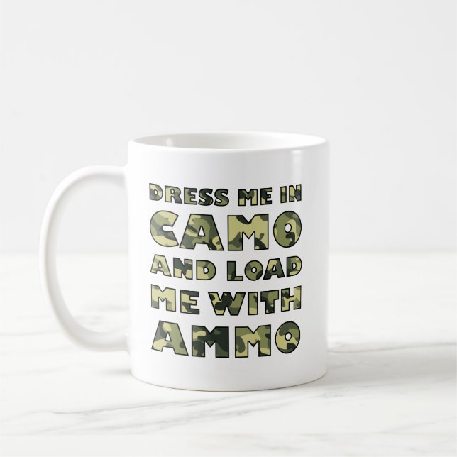 Taza De Café Camo y Ammo Gracioso Cazando Mug (Izquierda)