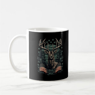 Taza De Café Camoflage Bandera Americana Antlers Larga caza de 