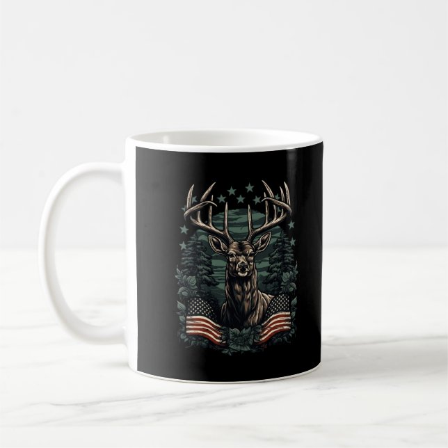Taza De Café Camoflage Bandera Americana Antlers Larga caza de  (Izquierda)