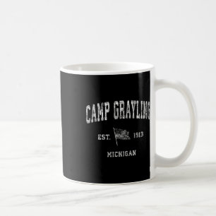 Taza De Café Camp Grayling Michigan Mi Vintage Deporte Bandera