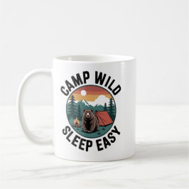Taza De Café Camp Wild Sleep Easy Mug – Bear Camping Vintage 