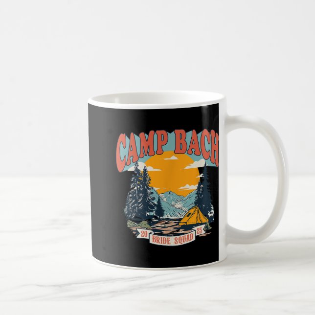 Taza De Café Campamento Bach Bride Squad 2025 Camping Retro Sol (Derecha)