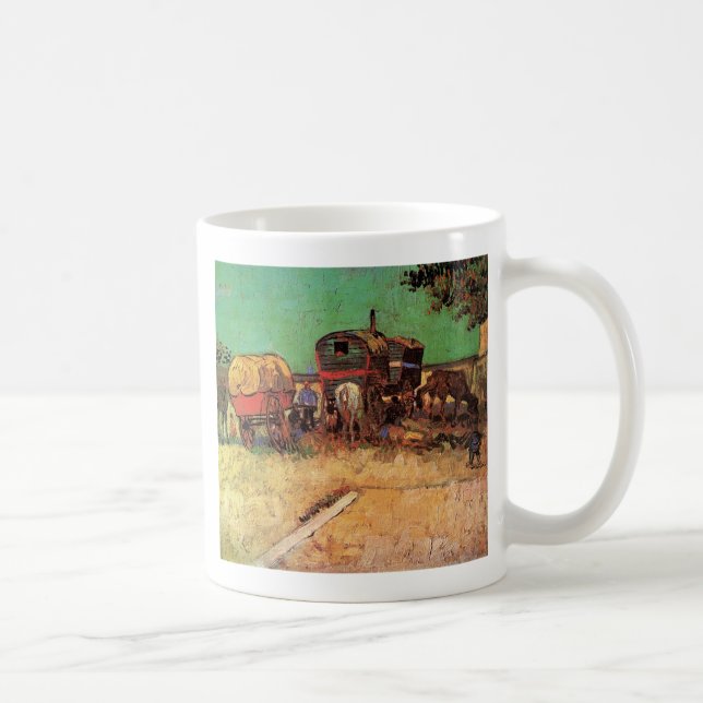 Taza De Café Campamento de gitanos con caravanas, Van Gogh (Derecha)