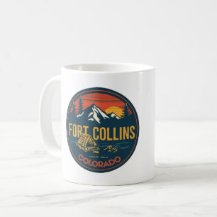 Taza De Café campamento en la montaña vintage fort colllins col