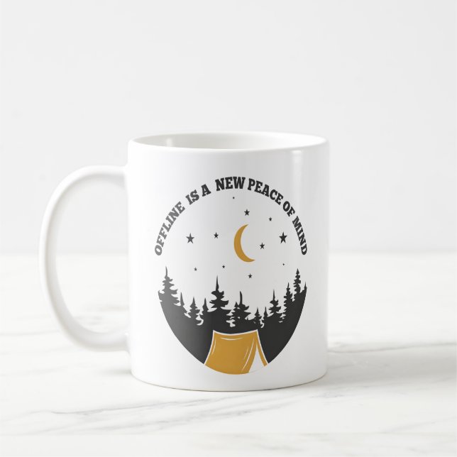 Taza De Café Campamento Lunar Tranquilo Offline (Izquierda)