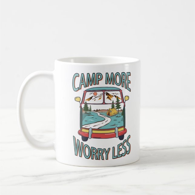 Taza De Café Campamento Más Preocupación Menos Acampados Gracio (Izquierda)