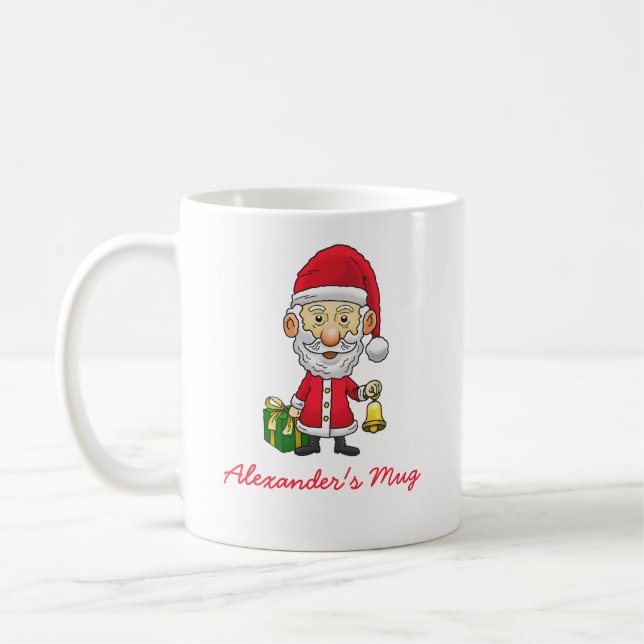 Taza De Café Campana de Navidad con Santa (Izquierda)