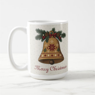 Taza De Café Campana de Navidad nórdica con estrella de arte po