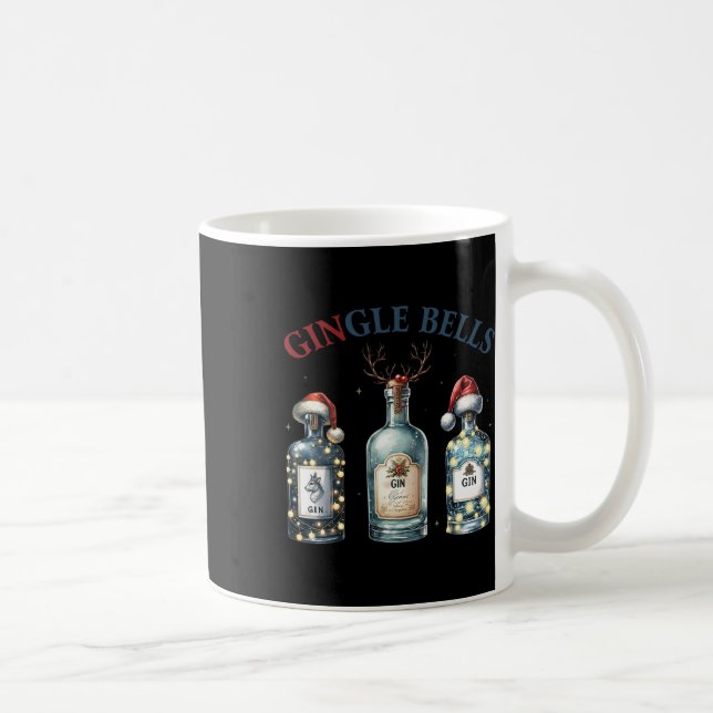 Taza De Café Campanas de Navidad divertidas Gin Gin Bells árbol (Derecha)