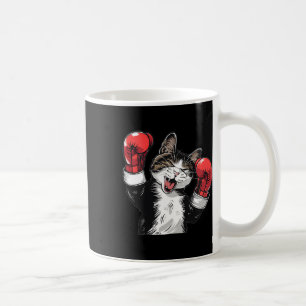 Taza De Café Campeón de boxeo gato divertido luchador de gatito