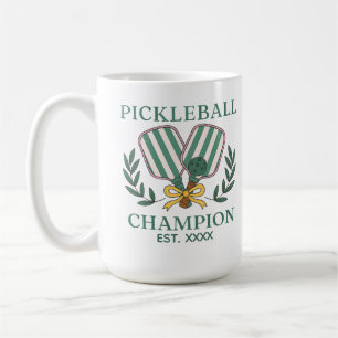 Taza De Café Campeón de Pickleball Año Establecido Personalizad