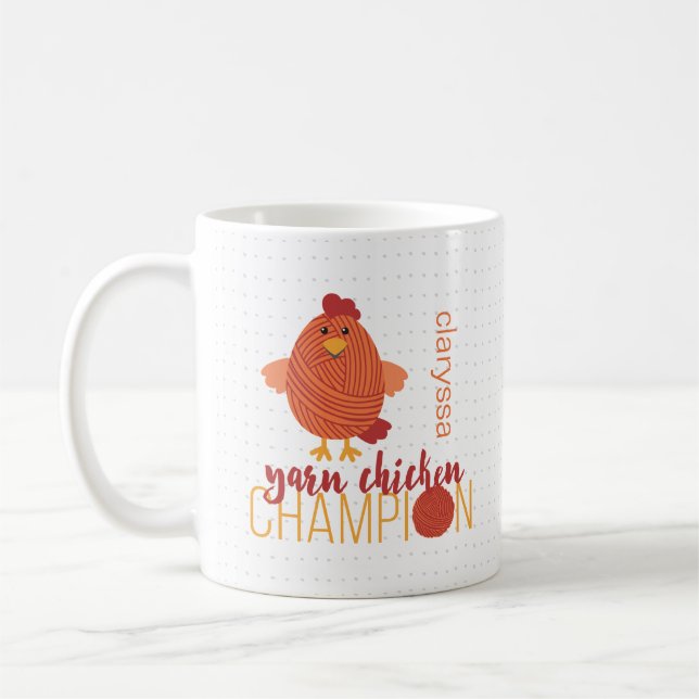 Taza De Café Campeón de pollo rojo y Naranja (Izquierda)