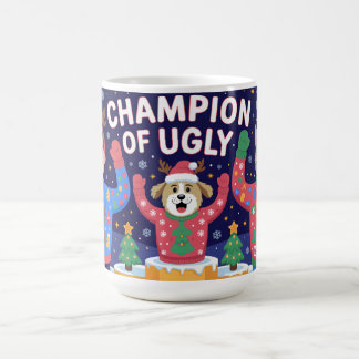 Taza De Café Campeón de Suéteres Feos de Navidad