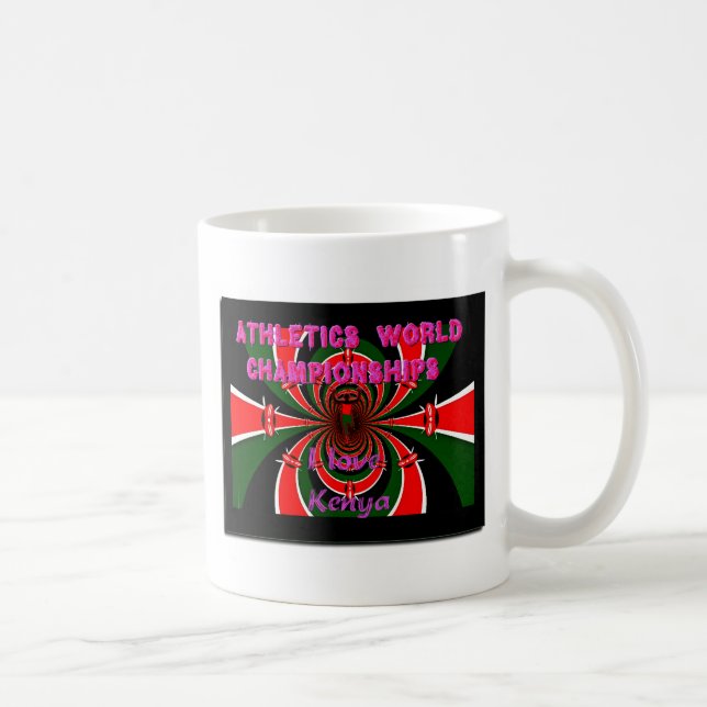 Taza De Café Campeonato Mundial de Atletismo de Kenia: Bandera  (Derecha)