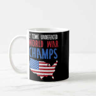 Taza De Café Campeones Mundiales de Guerra 2 Veces Invictos Usa