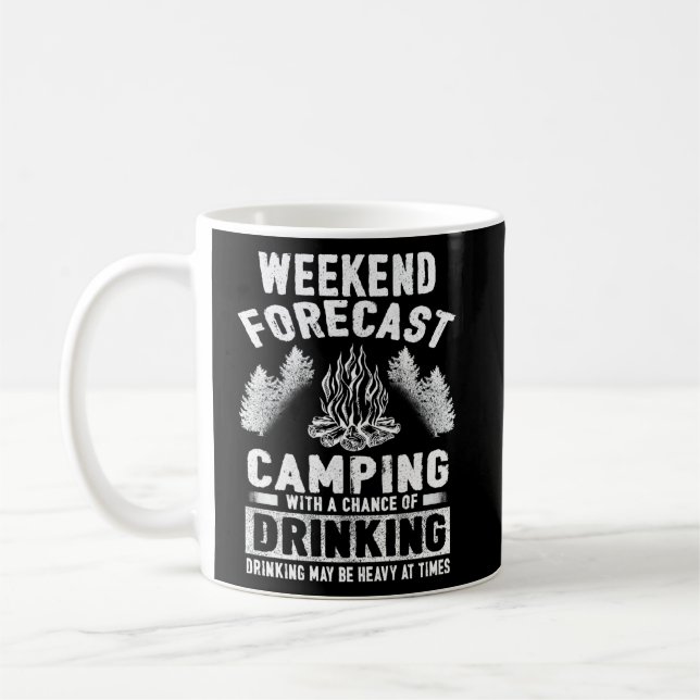 Taza De Café Camper Fun Weekend Forecast Camping Con Posibilida (Izquierda)