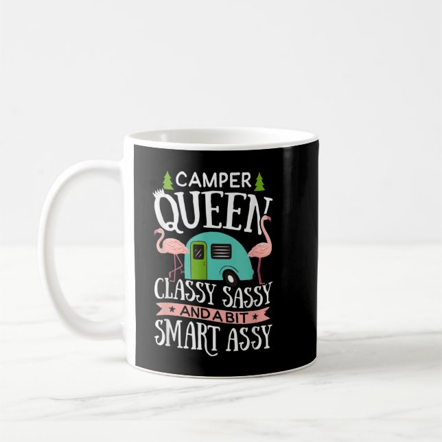 Taza De Café Camper Queen Sassy Sassy Smart Funny Mujeres Chica (Izquierda)