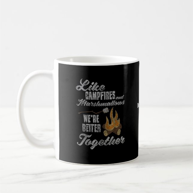 Taza De Café Campfire Marshmallows Better Together Distressed V (Izquierda)