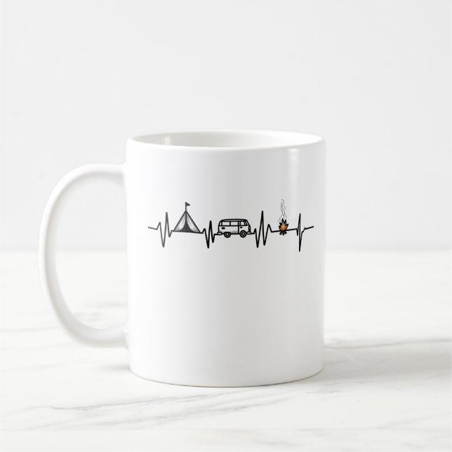 Taza De Café Camping al aire libre Heartbeat Naturaleza Camper  (Izquierda)