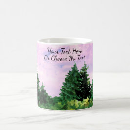 Taza De Café Camping al aire libre Watercolor Woods Sunset Tree