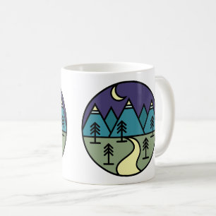 Taza De Café camping campfire montañas wanderlust, senderismo