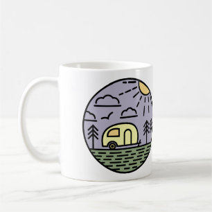 Taza De Café camping campfire montañas wanderlust, senderismo